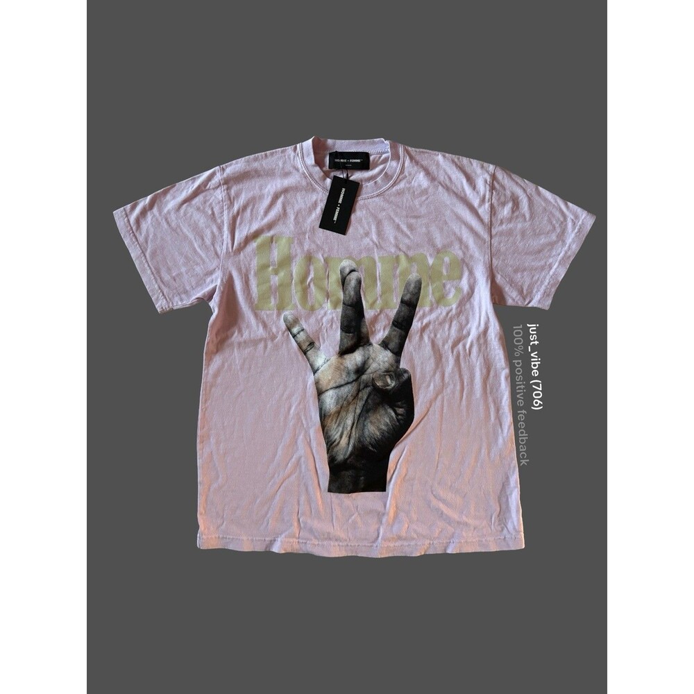 HOMME + FEMME Twisted Fingers Pink Tee Shirt Men’s Medium NWT MRSP $120